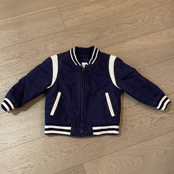 Gap Boys Navy Baseball Jacket Size 2 - Picture 1 of 4
